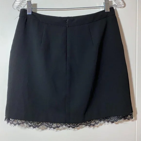 Forever 21 Contemporary A-line Laced Mini Skirt Size M Black - Picture 2 of 8
